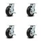 Service Caster 6 Inch Rubber on Aluminum Caster Set with Roller Bearings and Brake/Swivel Lock SCC-30CS620-RAR-TLB-BSL-4 - alternate 1